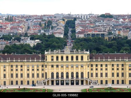 Vienna - View - Schönbrunn Castle - City panorama-stock-foto