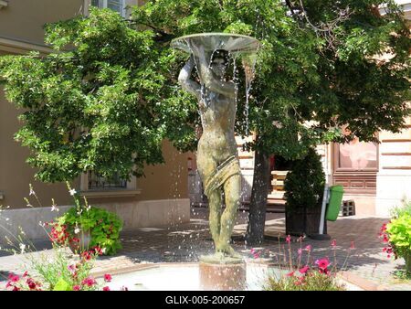 Water Play fountain - Budapest - Castle Hill-stock-foto