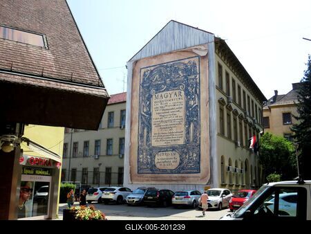 Tripartitum document - Wall Copy - Debrecen - Hungary-stock-foto