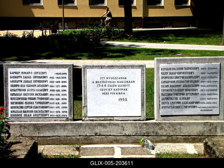 Grave of soviet soldiers - Mezőkövesd - Hungary-stock-foto