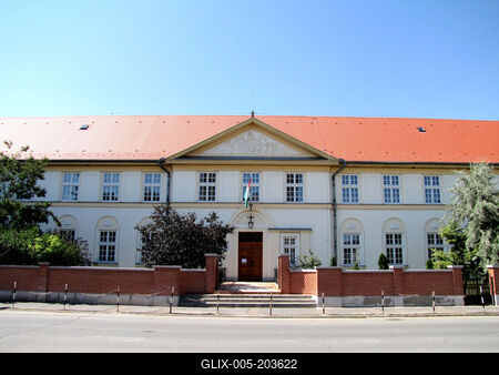 Szent István Catholic primary schoo - Mzőkövesd - Hungary-stock-foto