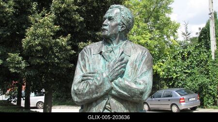 Statue of Bory Jenő - Castle - Székesfehérvár - Hungary-stock-foto