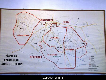 Overview map of the Várpalota coal pool - Hungary - Mining-stock-foto