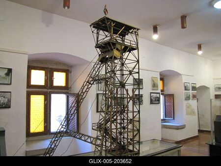 Model of a miner's elevator shaft in the mining museum of  Várpalota - Hungary-stock-foto