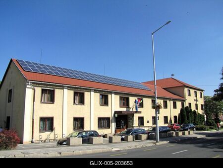 Várpalota - City Hall - Hungary-stock-foto