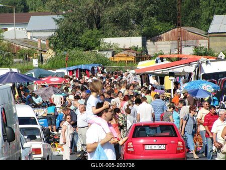 Nagykanizsa Sunday market fair - Hungary-stock-foto
