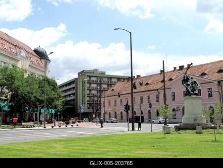 Nagykanizsa - Erzsébet square - Hungary-stock-foto