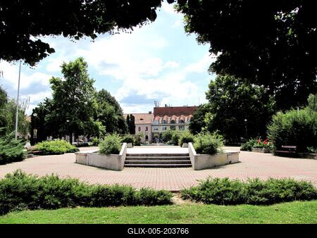 Nagykanizsa - Erzsébet square - City  Park - Hungary-stock-foto