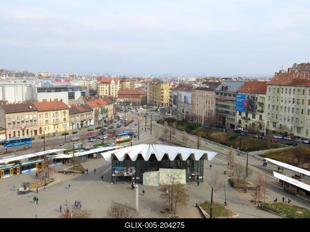 Panorama of Buda - Budapest - Széll Kálmán square-stock-foto