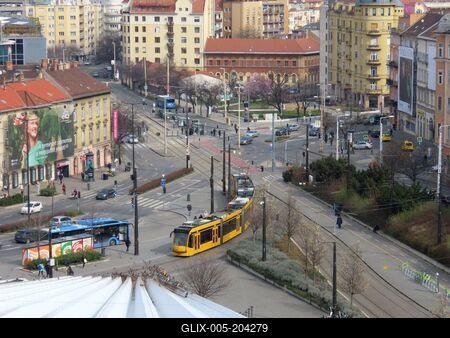 Budapest - Széll Kálmán square and Széma square-stock-foto