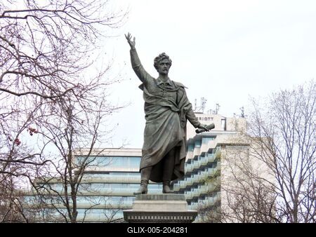 Statue of the great Hungarian Poet Petőfi Sándor - Budapest-stock-foto