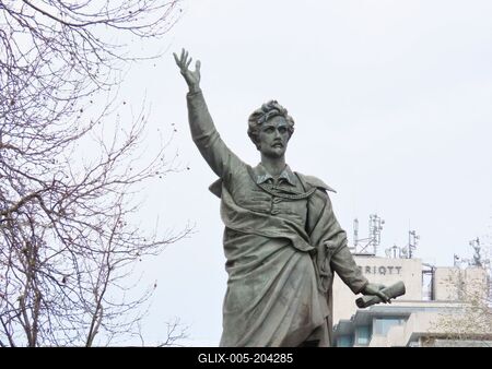 Hungarian great Poet statue - Petőfi Sándor - Budapest-stock-foto