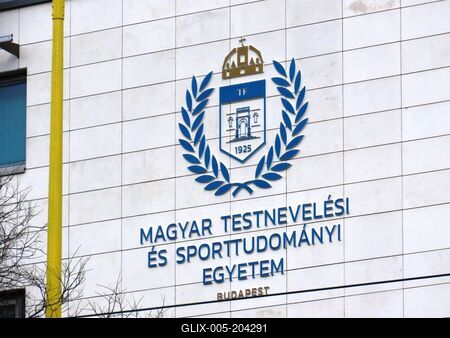 The emblem of the Hungarian University of Physical Education and Sports Science - Budapest-stock-foto
