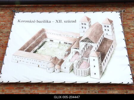 Székesfehérvár - Coronation basilica - Reconstraction drawing - Hungary-stock-foto