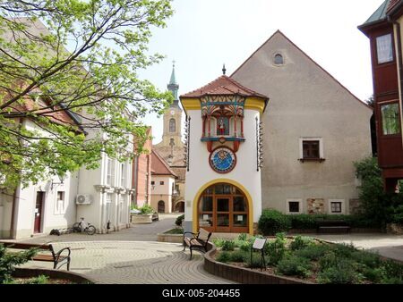 The musical clock called Orajáték - Székesfehérvár - Hungary-stock-foto