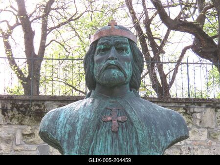 Bust of Hungarian King Saint László - Székesfehérvár - Hungary-stock-foto