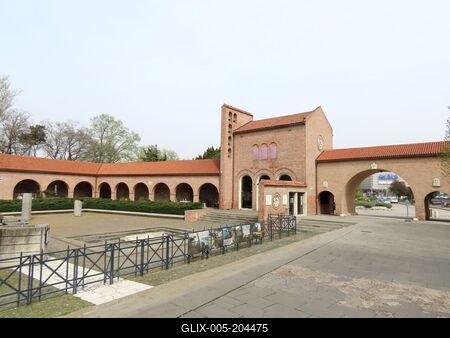 The reconstructed detail of the coronation basilica of Székesfehérvár - Hungary-stock-foto