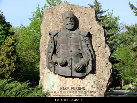 Flór Ferenc relief - Doctor - Revolution 1848 - Kistarcsa - Hungary-stock-foto