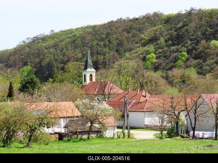 Gánt in the Vértes Mountains - Hungary-stock-foto