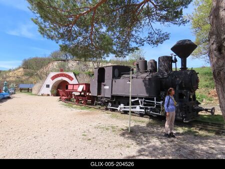 Szeam locomotive - Bauxit ore - Gánt - Hungary-stock-foto