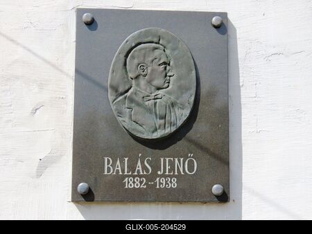 Balás Jenő enginee's bas reliefr - Bauxit researcher - Gánt - Hungary-stock-foto