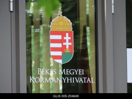 Emblem Couny Government Office of Békés - Békéscsaba - Hungary-stock-foto