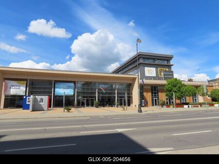 The Csabagyöngye Cultural Center in Békéscsaba - Hungary-stock-foto