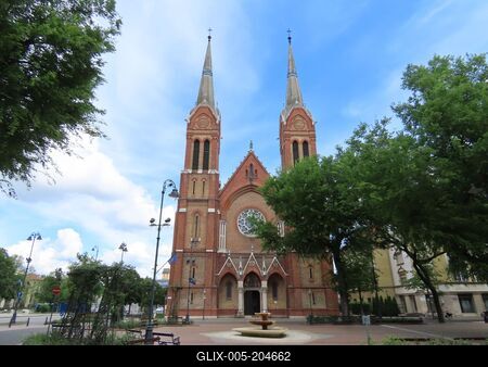 Békéscsaba - St. Anthony Church - Hungary-stock-foto