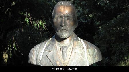 Bust of Bolza Pál - Szarvas - Arboretum founder - Hungary-stock-foto