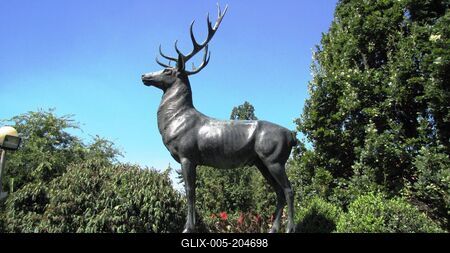 Deer statue - Szarvas City symbol - Hungary-stock-foto