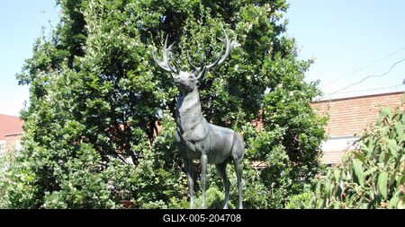 Deer statue - Szarvas City symbol - Hungary-stock-foto