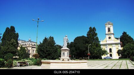 Szarvas - Main square - Hungary - City view-stock-foto
