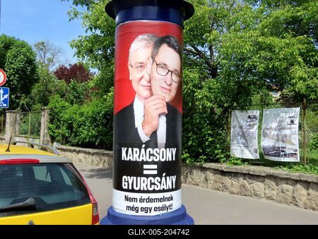 Hungarian government propaganda poster - Budapest-stock-foto