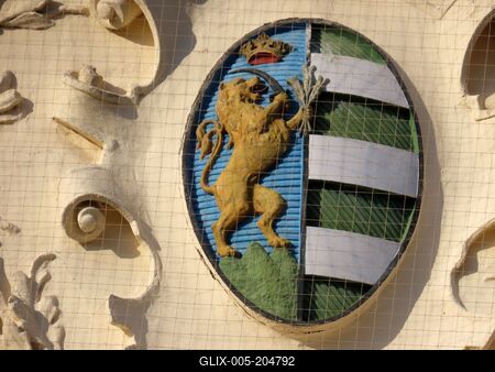 Coat of arms of Gyula - Hungary-stock-foto