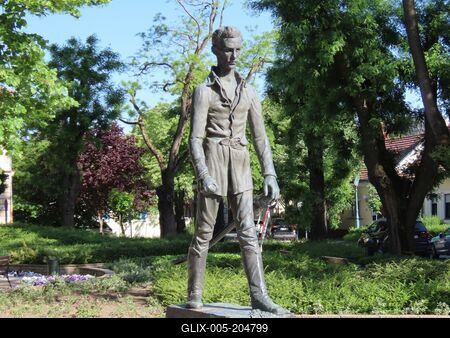 Petőfi Sándor statue - Hungarian poet - Gyula-stock-foto