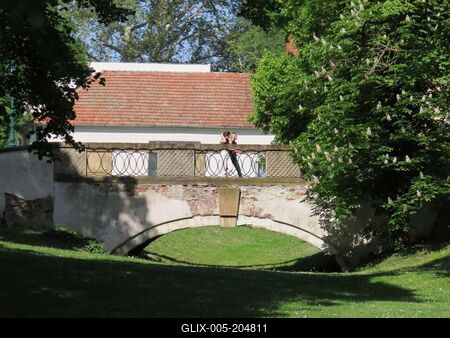 Little bridge - Gyula Castle - Hungary-stock-foto