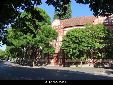 Gyula - Art Nouveau - School - Hungary-stock-foto