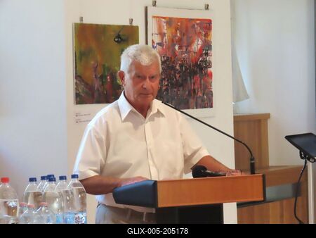 Simó Endre - Hungarian Community for Peace - Israeli-palestinian art exhibition-stock-foto