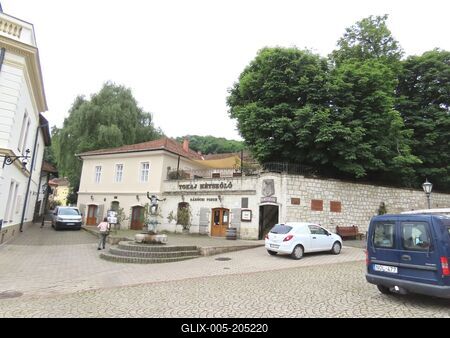 Tokaj . Main square - Wine tasting - Hungary-stock-foto