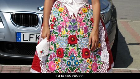 Kalocsa - Hungary - Folk motifs - Embroidery-stock-foto