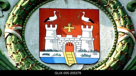 Coat of arms of the city of Kalocsa - Hungary-stock-foto