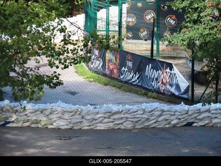 Dam on Margaret Island - Boris cyclone - Budapest - Danube-stock-foto