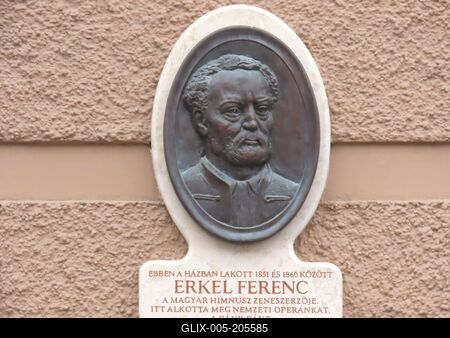 The relief plaque of Ferenc Erkel - Composer of Hungarian National Anthem-stock-foto