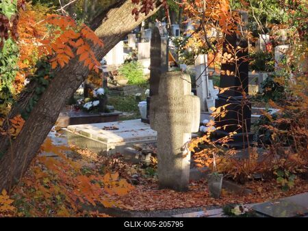 Tombstone in the Farkasrét cemetery on Day of the Dead - Budapest-stock-foto