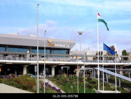 Terminal 2A of Ferenc Liszt Ferenc Airport in Ferihegy - Budapest-stock-foto