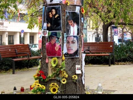 Michael Jackson memorial tree in downtown Budapest-stock-foto
