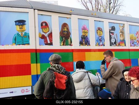 Lego puzzle tram - Budapest-stock-foto