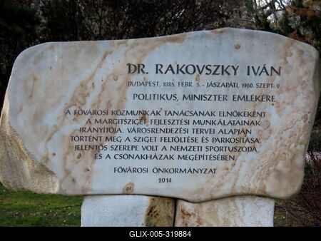 Dr. Rakovszky Iván memorial stone - Margaret Island developer - Budapest-stock-foto