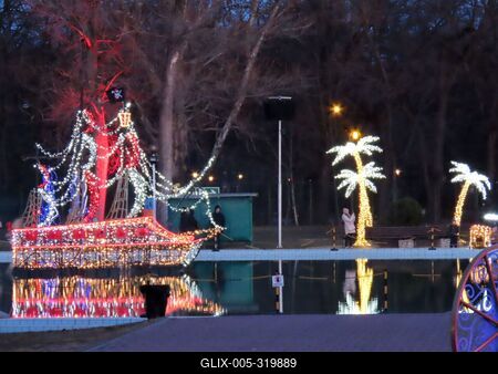 Lumina Park - Ligh and sound - Attraction - Budapest-stock-foto