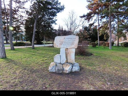 Memorial stone of Dr. Iván Rakovszky - Margaret Island developer - BUdapest-stock-foto